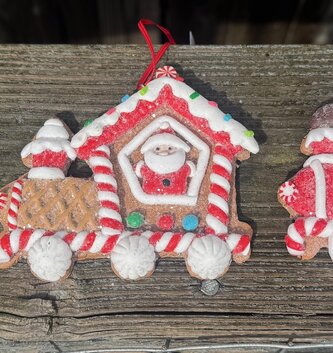 Iced Gingerbread Train Ornament (3-Styles)
