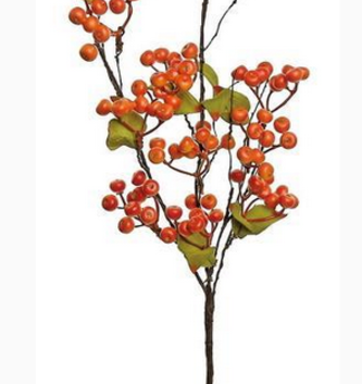 28" Hawthorn Berry Spray Orange