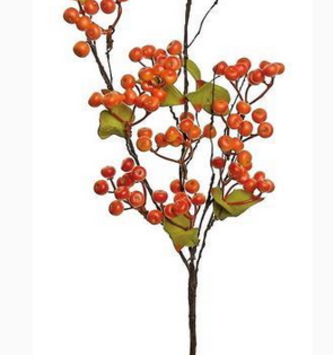 28" Hawthorn Berry Spray Orange