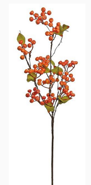 28" Hawthorn Berry Spray Orange