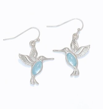 Silver Hummingbird Earrings