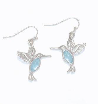 Silver Hummingbird Earrings