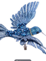 Blue Metallic Clip on Hummingbird