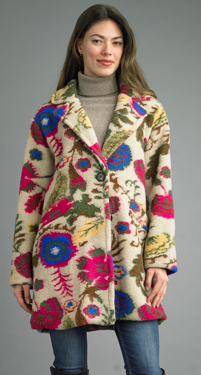 Tempo Paris Lined Double Button Floral Jacket By: Tempo Paris (2-Colors) Tempo Paris Lined Double Button Floral Jacket By: Tempo Paris (2-Colors)