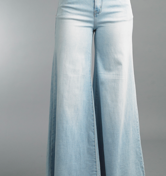 Denim Wide Leg Pants by Tempo Paris