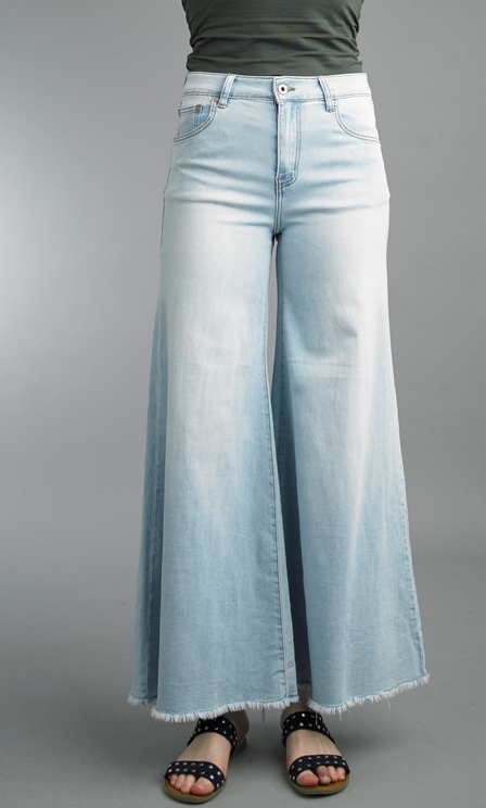 Denim Wide Leg Pants by Tempo Paris