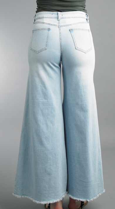 Denim Wide Leg Pants by Tempo Paris