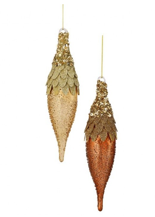 Glass Sequin Finial Ornament