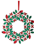9.5" Jeweled Holly Wreath Ornament