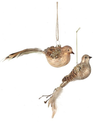 Glass Feathered Quail Ornament