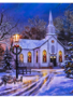 XL LED Christmas Church Canvas