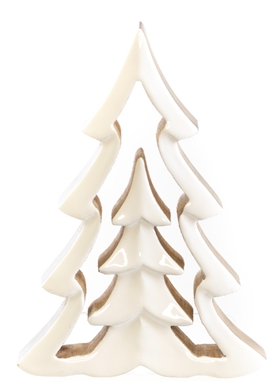 White Enamel Cut Out Tree (2-Sizes)