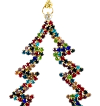 Multi Color Rhinestone Tree Ornament