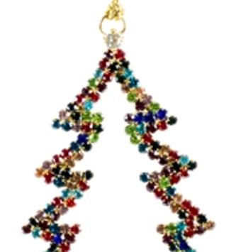 Multi Color Rhinestone Tree Ornament