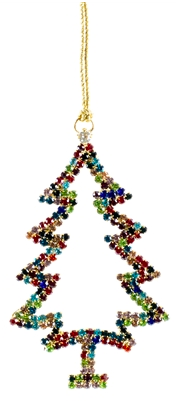 Multi Color Rhinestone Tree Ornament