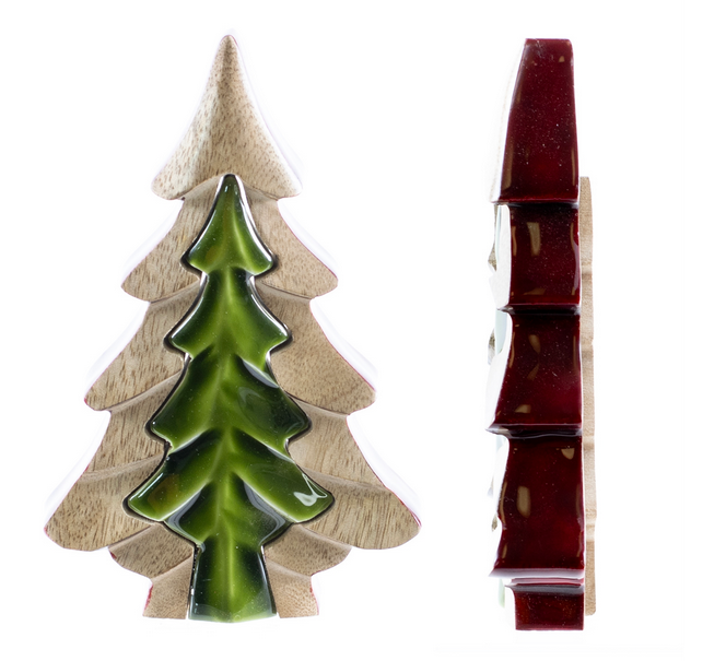 Red Enamel Puzzle Tree (3-Sizes)