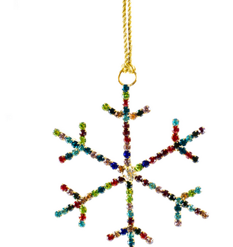 Multicolor Rhinestone Snowflake Ornament (2-Sizes)