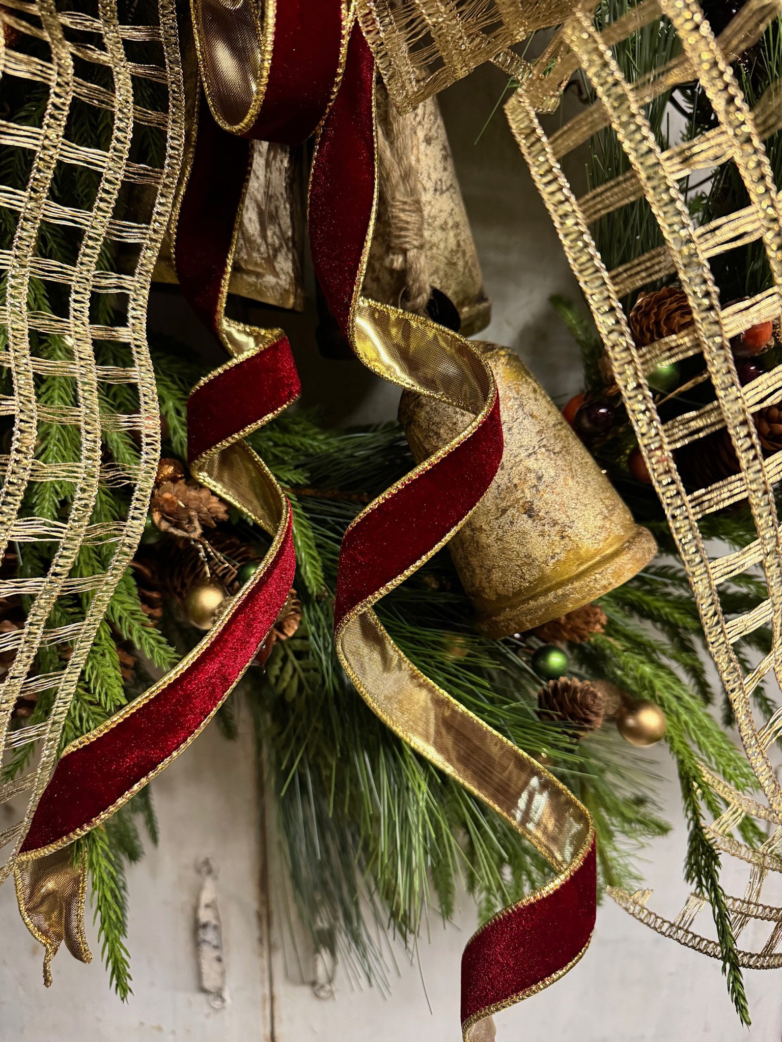 Custom Golden Bells Wreath