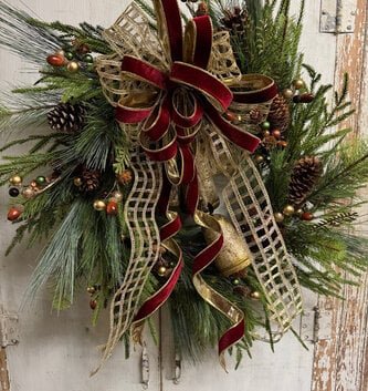 Custom Golden Bells Wreath