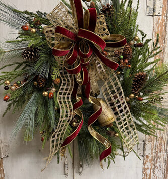 Custom Golden Bells Wreath