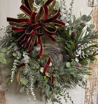 Custom Iced Winter Elegance Wreath