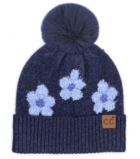 Daisy Beanie w/ Pom Pom (2-Colors)