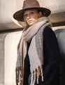 Tritone Cozy Fringed Scarf