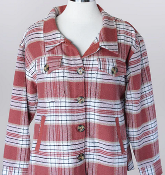 Double Pocket Plaid Shacket (2-Colors)