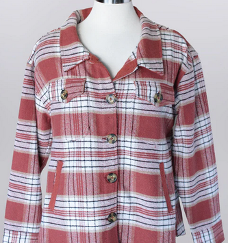 Double Pocket Plaid Shacket (2-Colors)