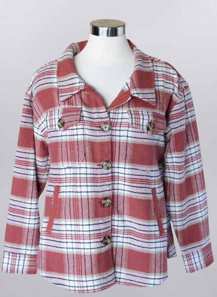 Double Pocket Plaid Shacket