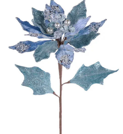 Elegant Pearl Blue Poinsettia