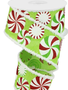 2.5"x 10 YDS Wired Snow Edged Candy Ribbon