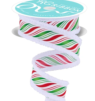 1.5" x 10 YDS Peppermint Twist Wired Ribbon