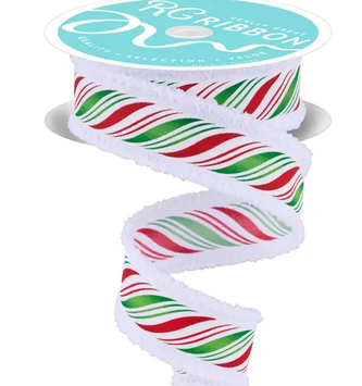 1.5" x 10 YDS Peppermint Twist Wired Ribbon