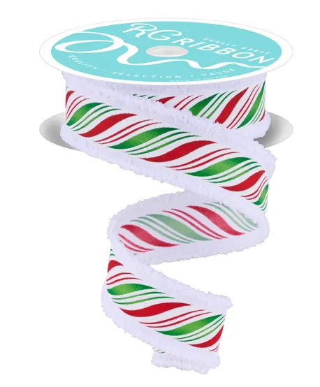 1.5" x 10 YDS Peppermint Twist Wired Ribbon