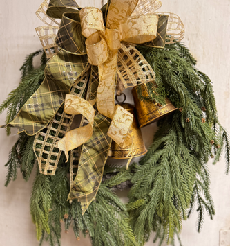Custom Norfolk Pine & Bell Wreath