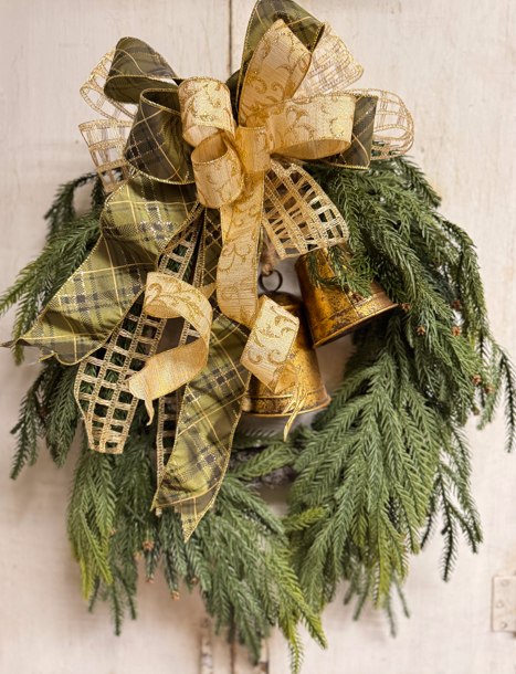 Custom Norfolk Pine & Bell Wreath