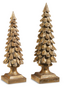 Set of 2 Antiqued Gold Trees