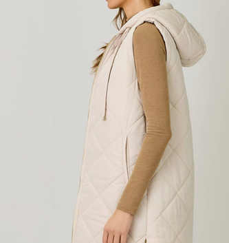 Mystree Long Quilted Puffer Vest By: Mystree (2-Colors) Mystree Long Quilted Puffer Vest By: Mystree (2-Colors)