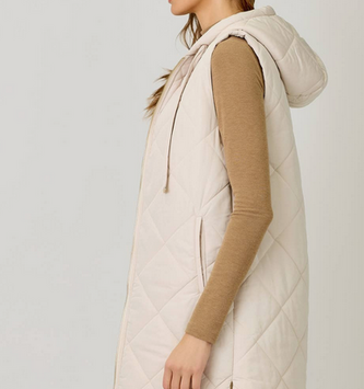 Mystree Long Quilted Puffer Vest By: Mystree (2-Colors)