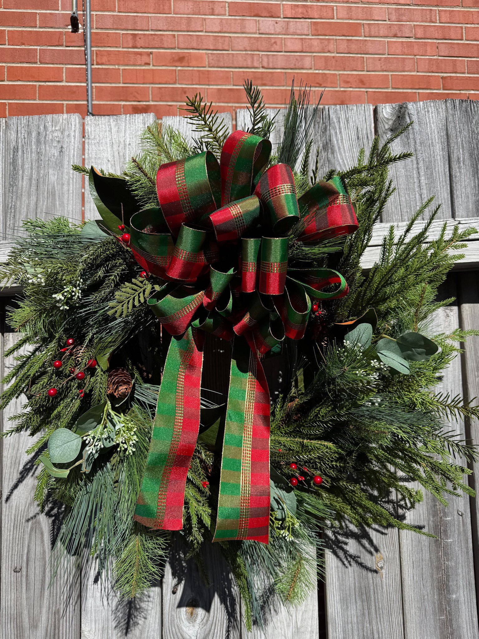 Custom Evergreen Mountain Wreath w/ Bow