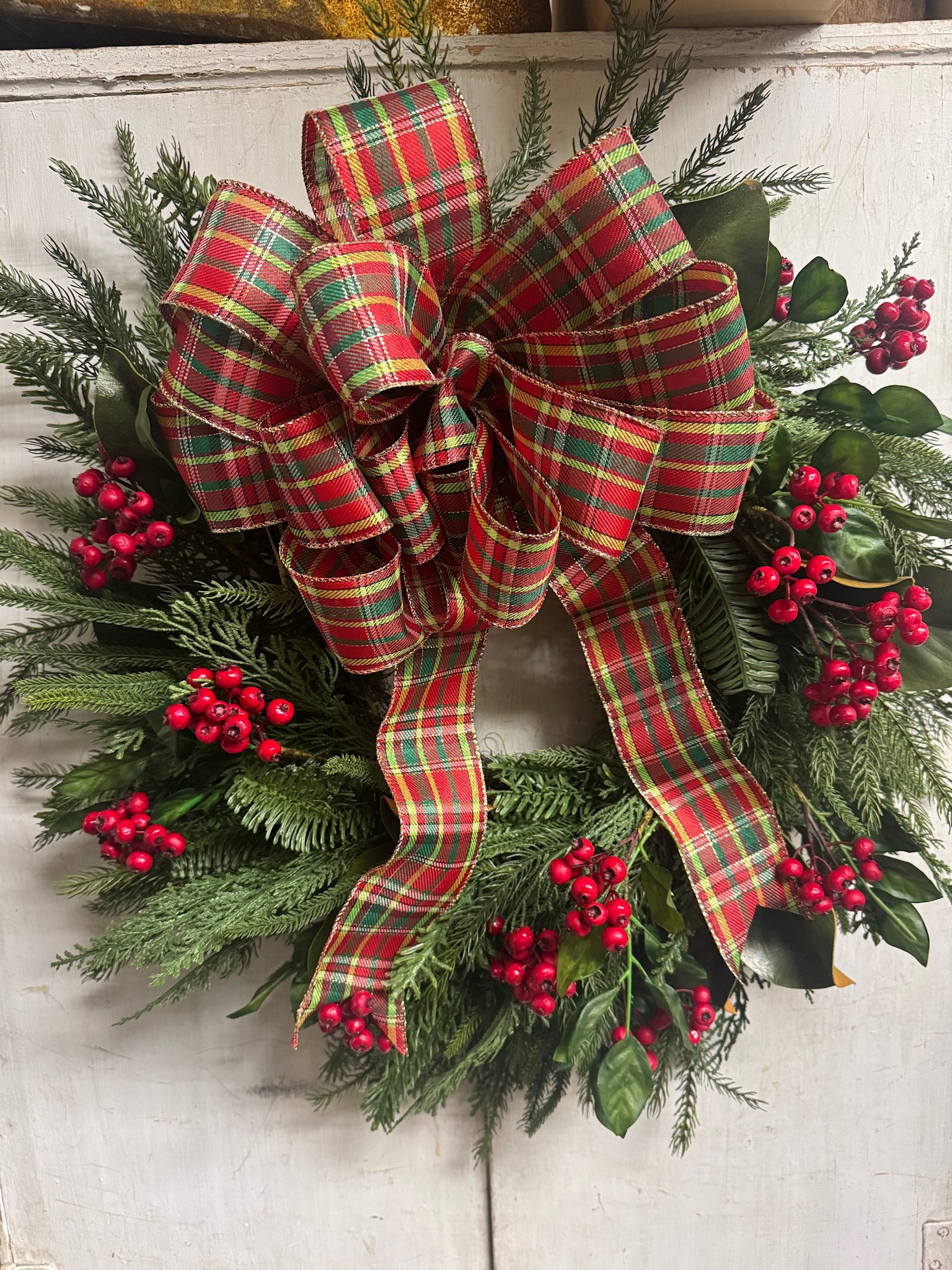 Custom Mixed Evergreen Berry Wreath