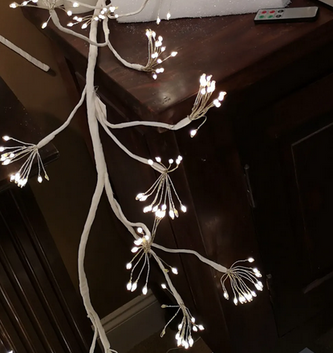 70" LED White Starburst Twig Garland