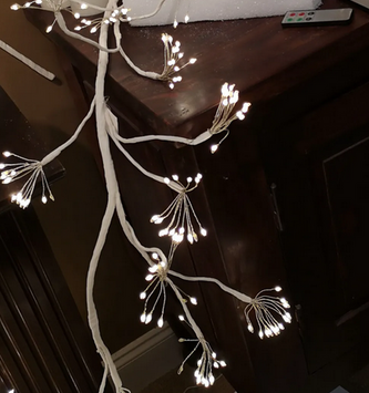 70" LED White Starburst Twig Garland
