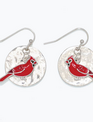 Hammered w/ Cardinals Earrings