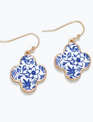 Blue & White Clover Earrings