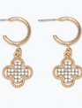 Hoop w/ Crystal Clovers Earrings