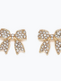 Gold Bows w/ Crystals Earrings