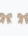 Gold Bows w/ Crystals Earrings