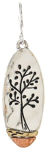 Lonely Tree Oval Earrings